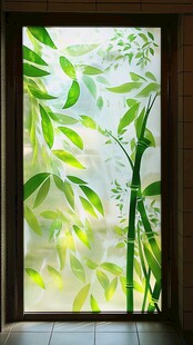 竹叶装饰玻璃 清新自然风