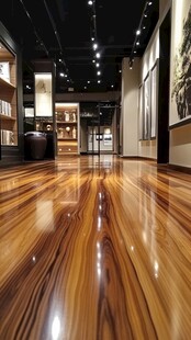 时尚光亮的室内木质地板