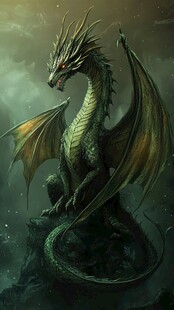 神秘绿龙盘踞于幽暗之地