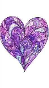 梦幻紫心花纹装饰图案