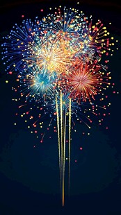 绚丽烟花绽放夜空