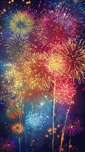 绚丽烟花绽放夜空
