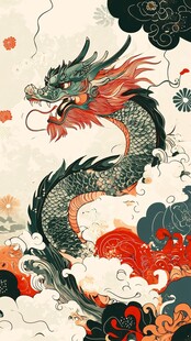 中式祥龙图