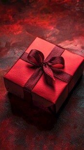 红色精美礼品盒的优雅呈现