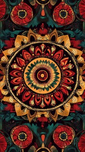 复古曼陀罗花纹图案设计