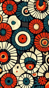 几何圆形图案无缝背景图