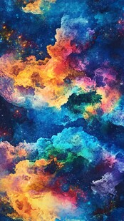 梦幻绚丽的彩色云海