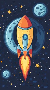 火箭遨游浩瀚星空