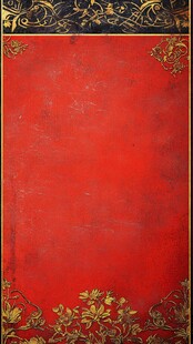 古典红底金色花纹装饰背景
