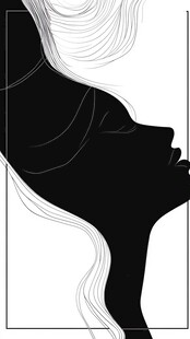 简约线条勾勒女性侧影