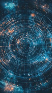 科技感宇宙环形数据图案