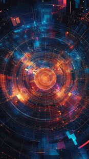 炫彩科技感圆形数字空间