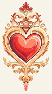华丽心形装饰图案