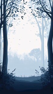 迷雾森林中的静谧光影