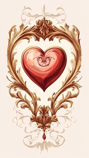 华丽心形装饰图案