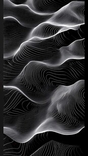 黑白线条动感波浪图案