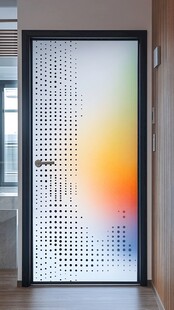 彩色渐变玻璃门设计