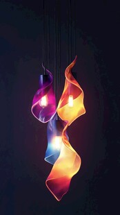 炫彩波浪形创意悬挂灯具