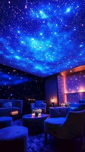 梦幻星空主题休闲客厅空间