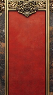 中式红底金饰古典边框