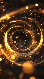金色炫光螺旋粒子背景