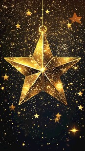 金色星星圣诞装饰挂件