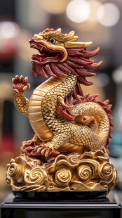 金色祥龙摆件 尽显威严