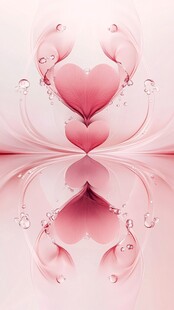 粉色爱心水滴梦幻背景图