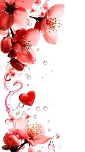 浪漫桃花爱心梦幻背景图