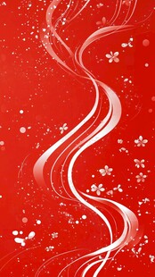 红色动感花纹背景图