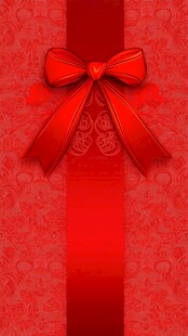 红色蝴蝶结花纹背景图