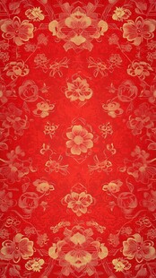 红色金花纹中式传统底纹