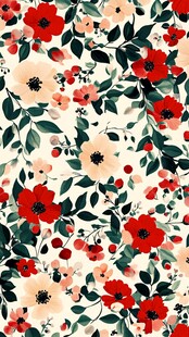 复古花卉图案无缝背景