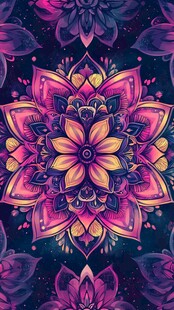 绚丽曼陀罗花纹艺术图案