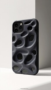 独特纹理黑色手机壳展示