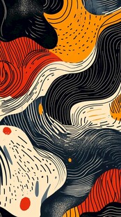 抽象波浪纹理艺术图案