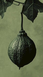 悬于枝的深绿奇特瓜果