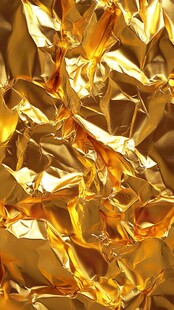 金色褶皱金属箔质感纹理