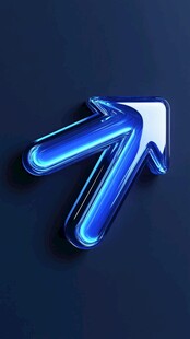 蓝色立体双箭头图标