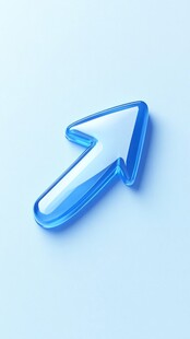 蓝色透明箭头图标