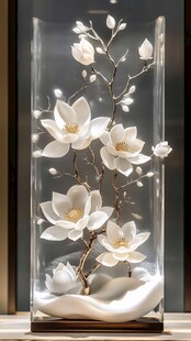 玉兰花玻璃摆件艺术之美