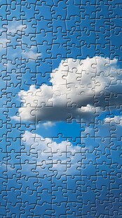 拼图中的蓝天白云美景