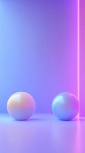 梦幻双色球体极简背景图