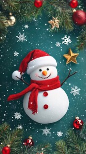 可爱雪人装点圣诞氛围