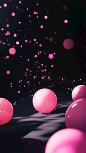 梦幻粉色球体的灵动场景