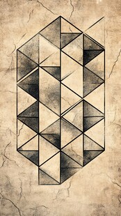 复古几何图案艺术背景图