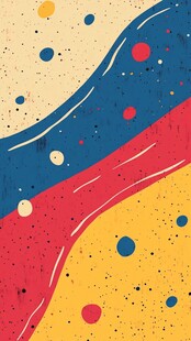 彩色波点抽象几何背景图