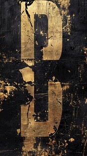 复古斑驳金色字母图案