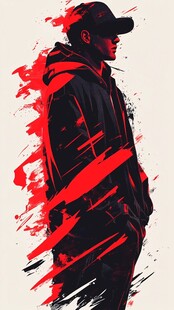 潮流酷帅街头风男子剪影