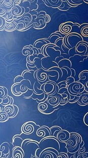 蓝底金云中式传统图案